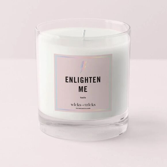 WICKS AND TRICKS Enlighten Me Vanilla Scented Candle - Picture 1 of 5
